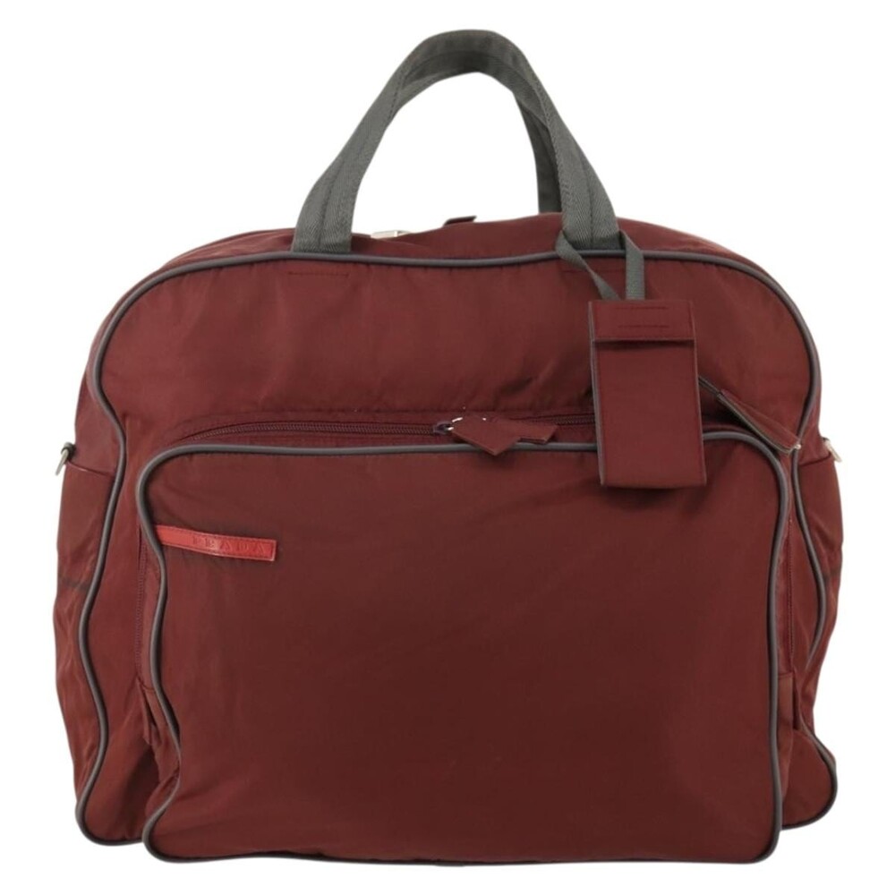 Prada Nylon Sports Boston Bag Red